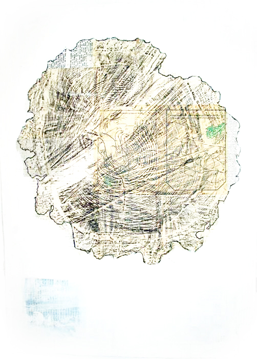 Ryan Burns, "tree stamp" art